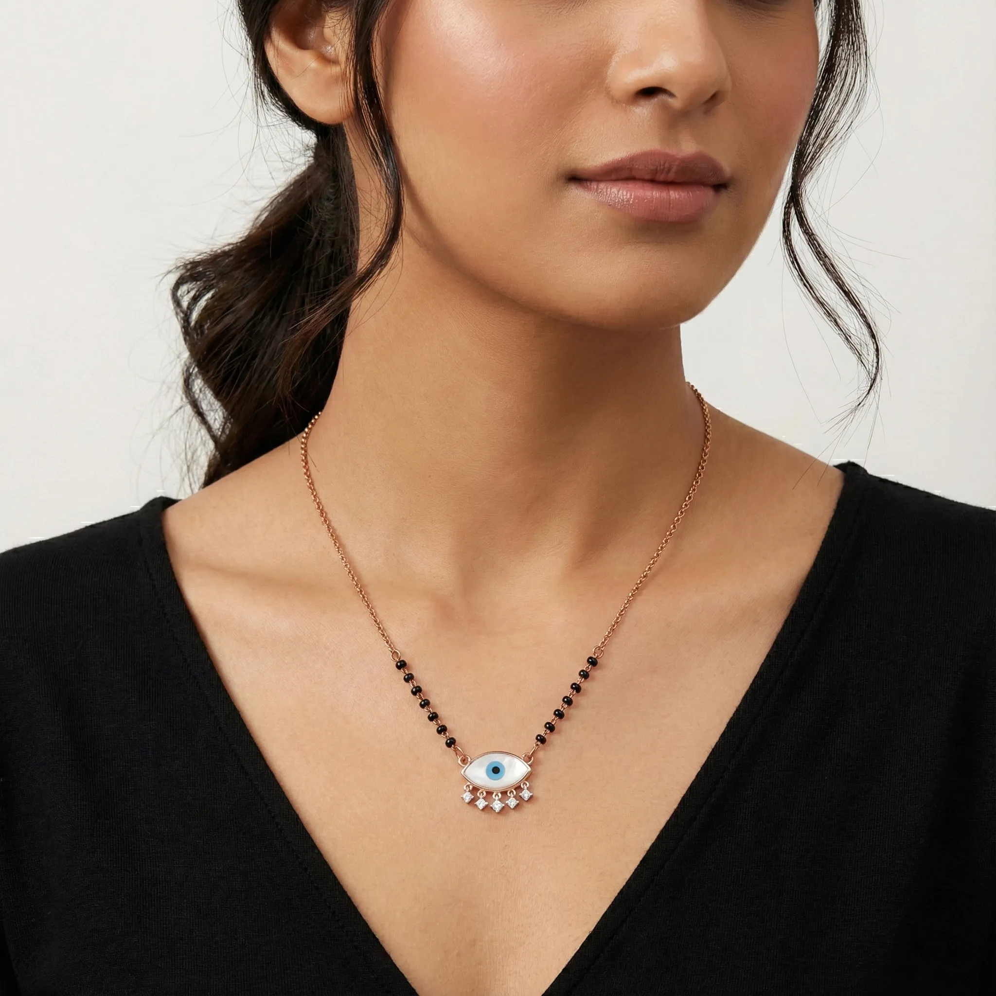 Rose Gold Diamond Necklace - Image 3