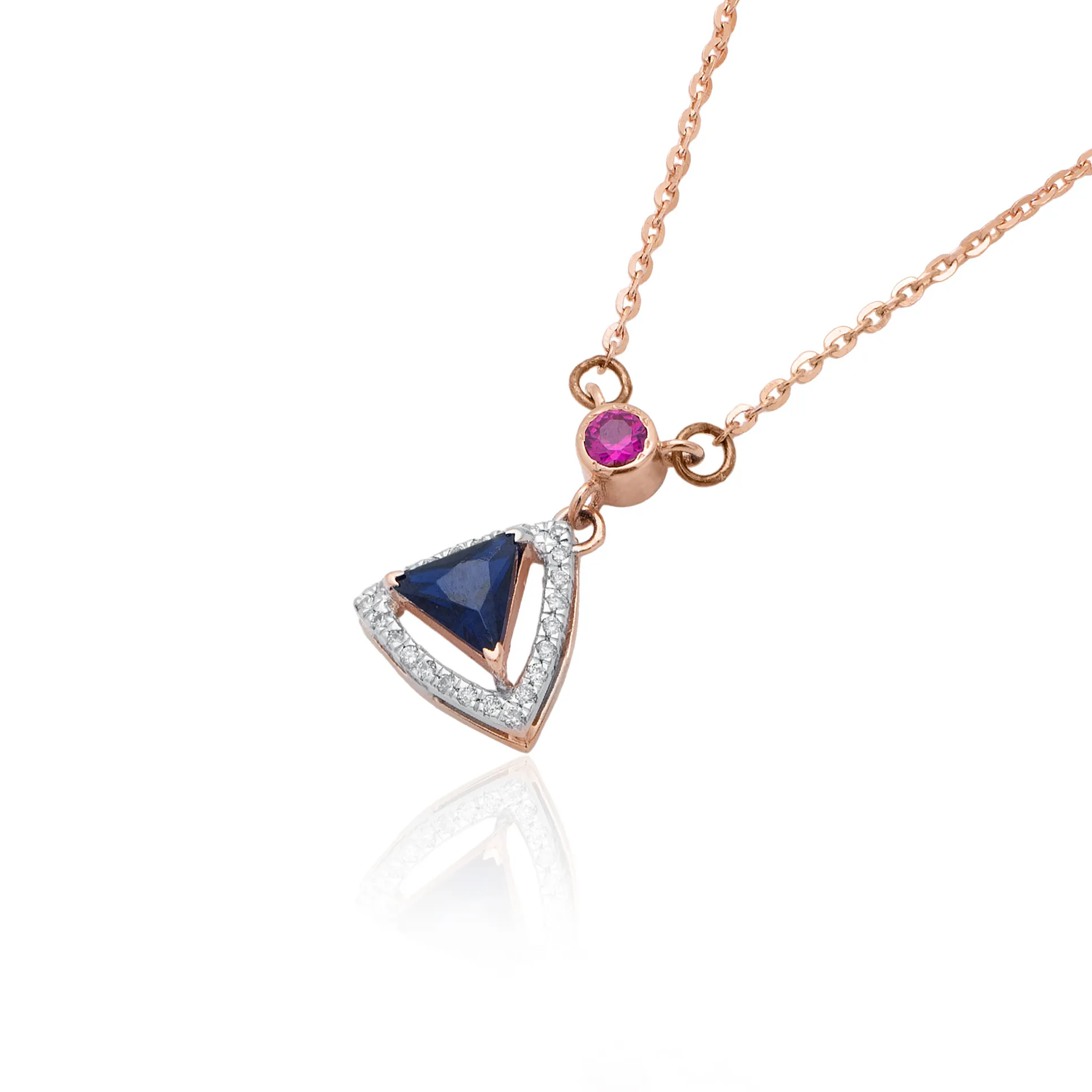 Rose Gold Diamond Necklace - Image 2