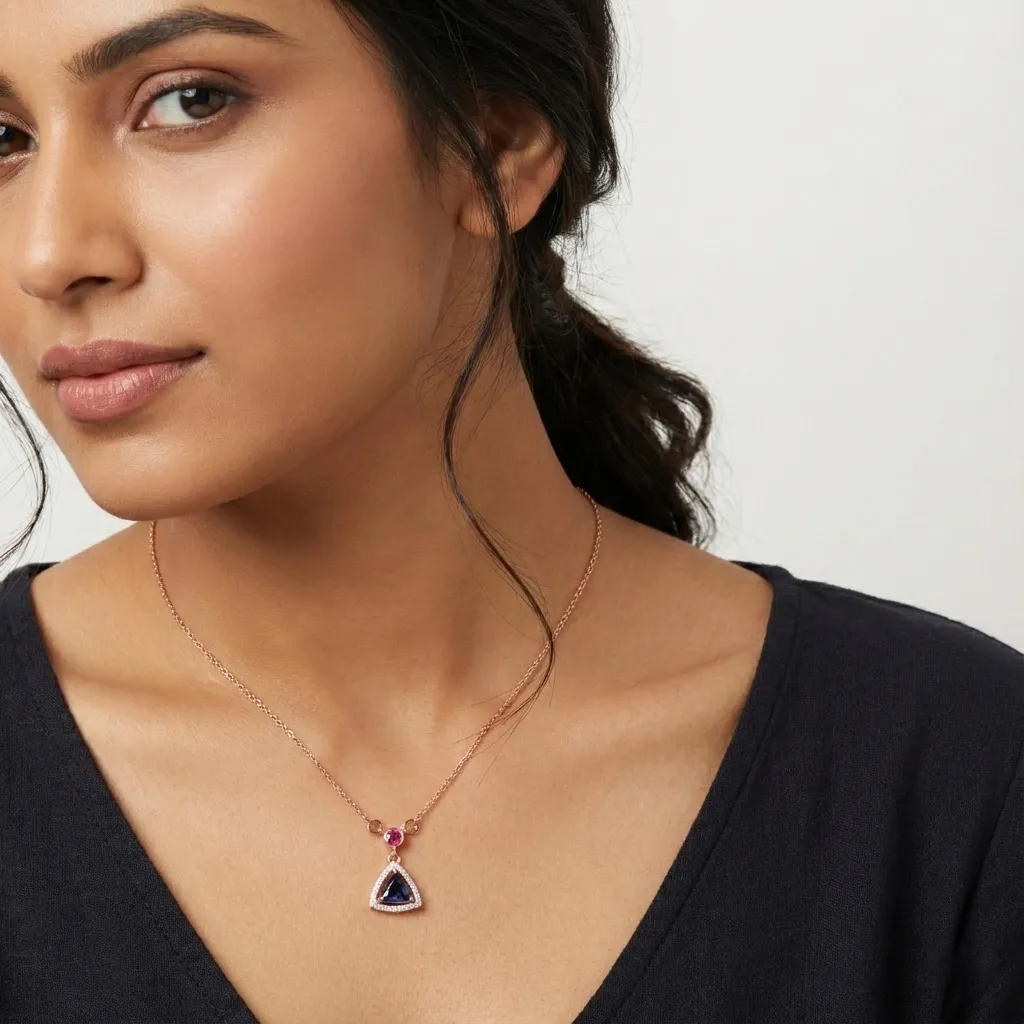 Rose Gold Diamond Necklace - Image 3