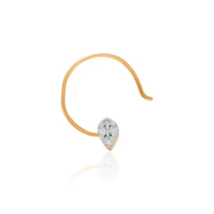 Yellow Gold Diamond Nose Pin