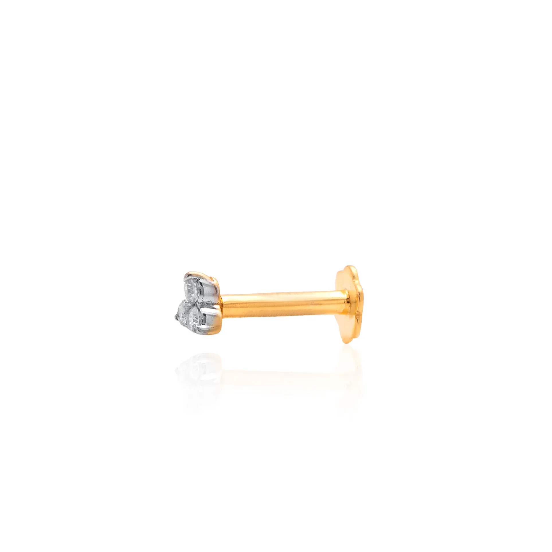 Yellow Gold Diamond Nose Pin