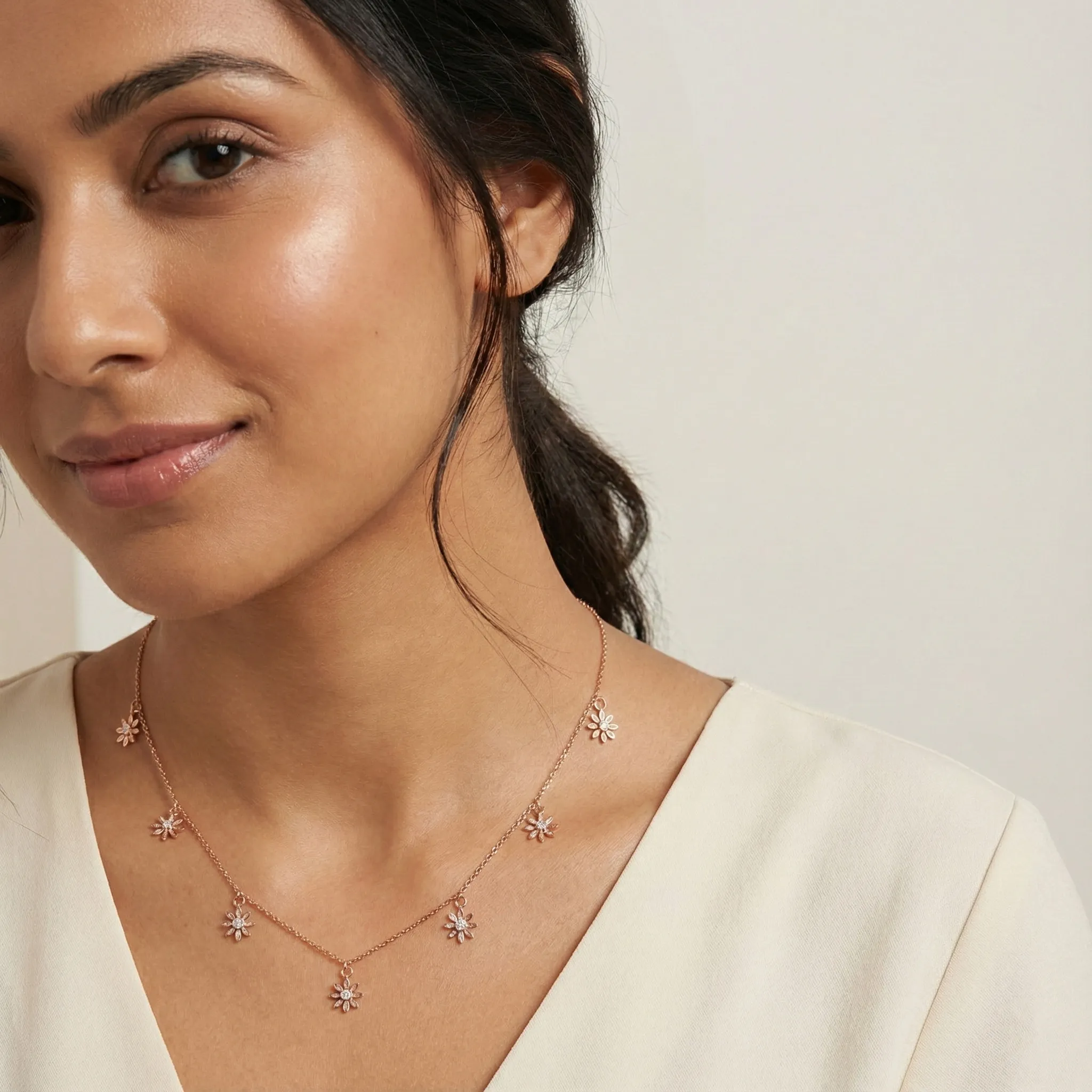 Rose Gold Diamond Necklace - Image 3