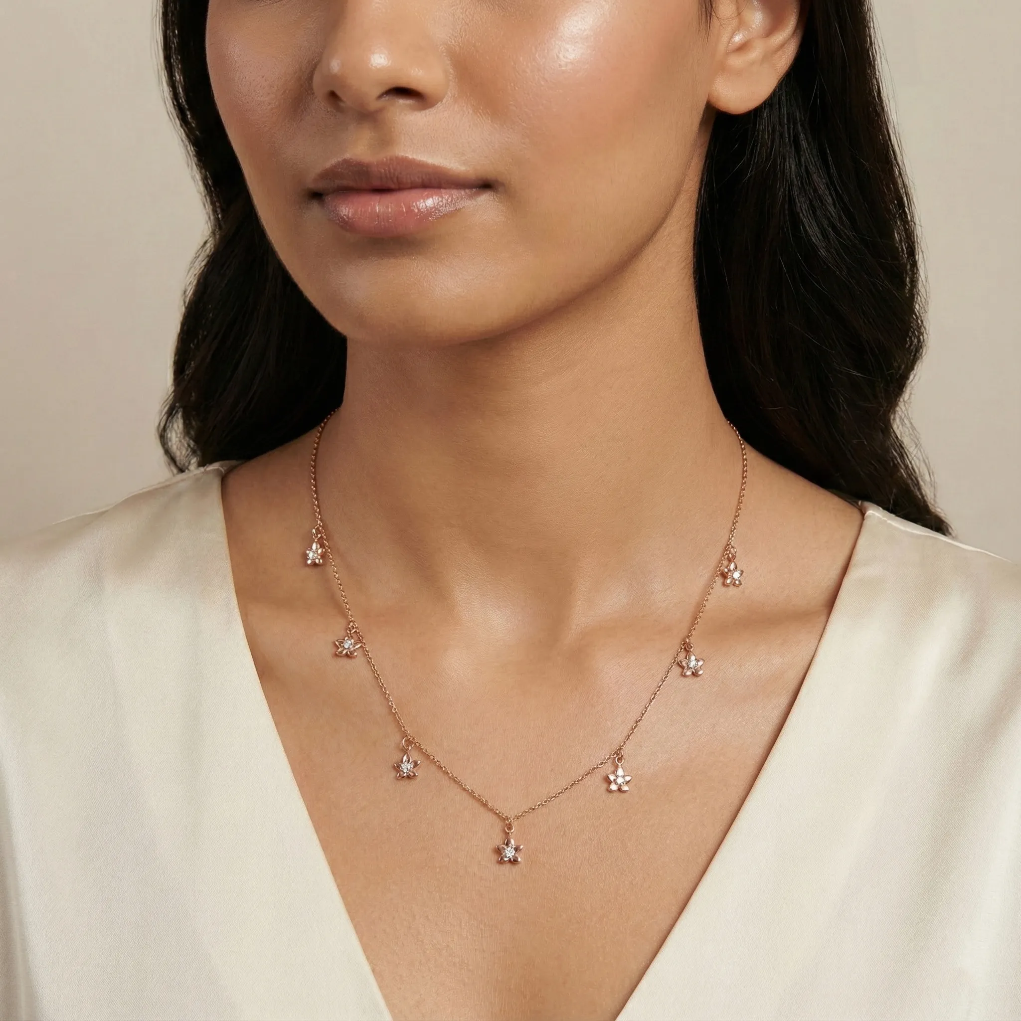 Rose Gold Diamond Necklace - Image 3