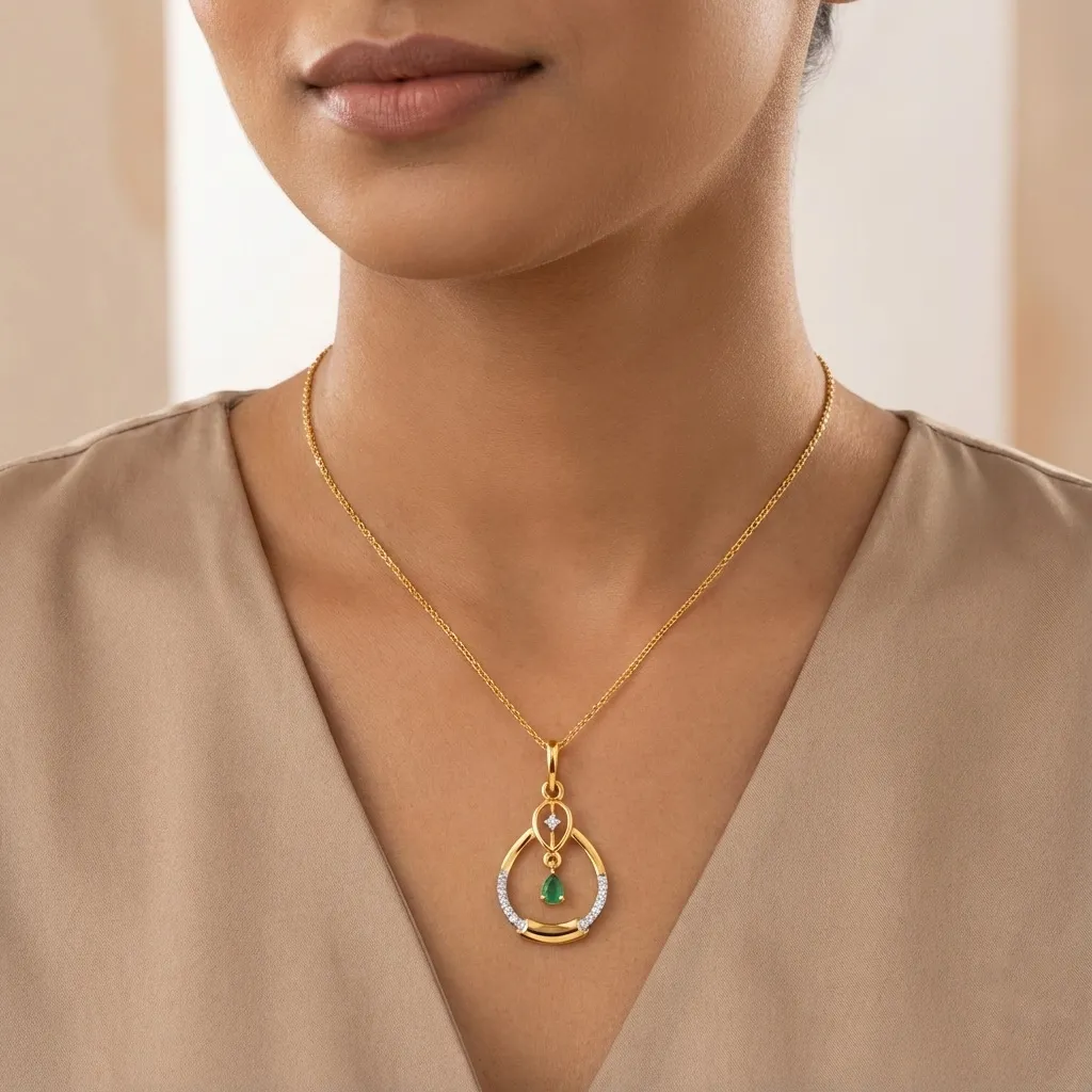 Yellow Gold Diamond Pendant - Image 4