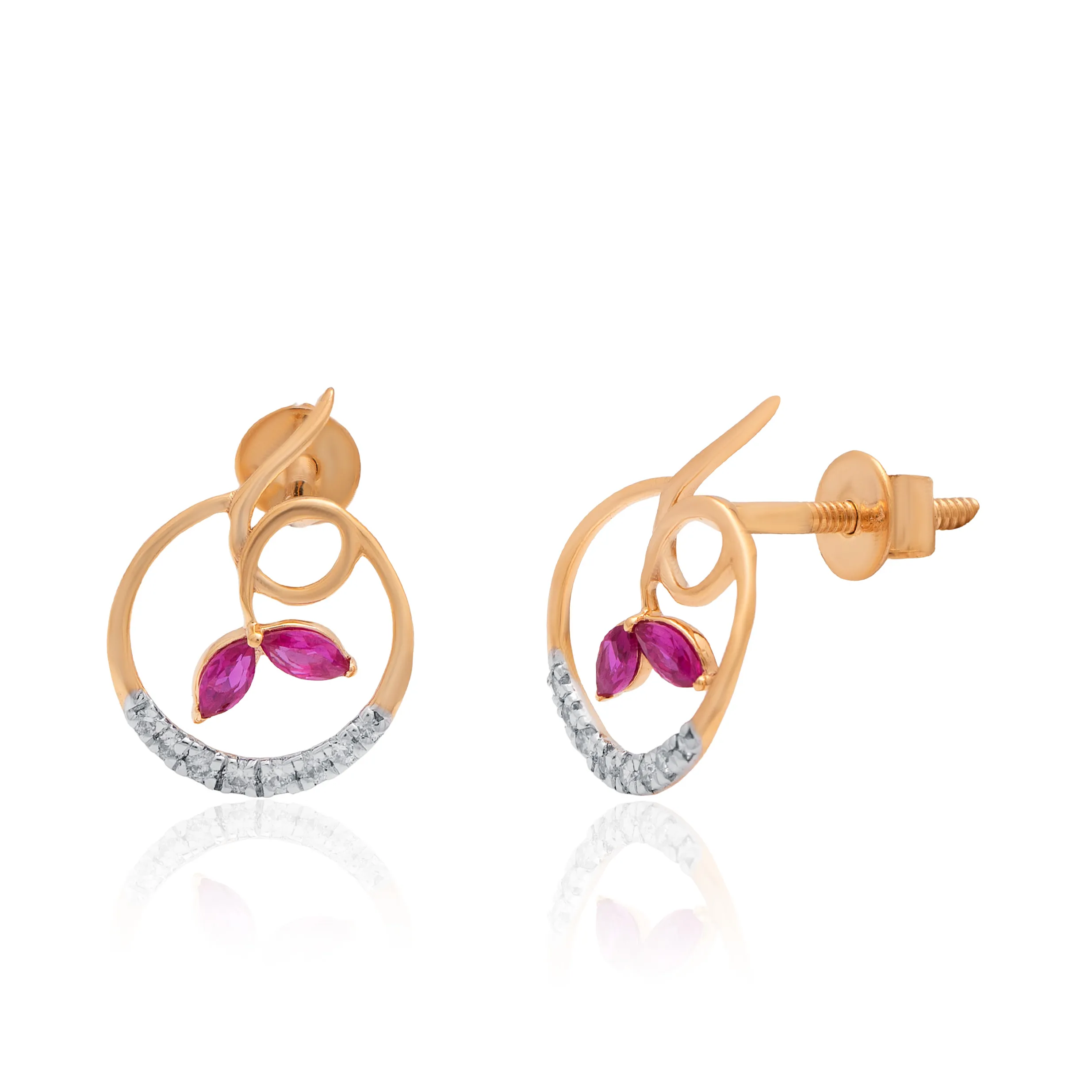 Yellow Gold Diamond Earrings