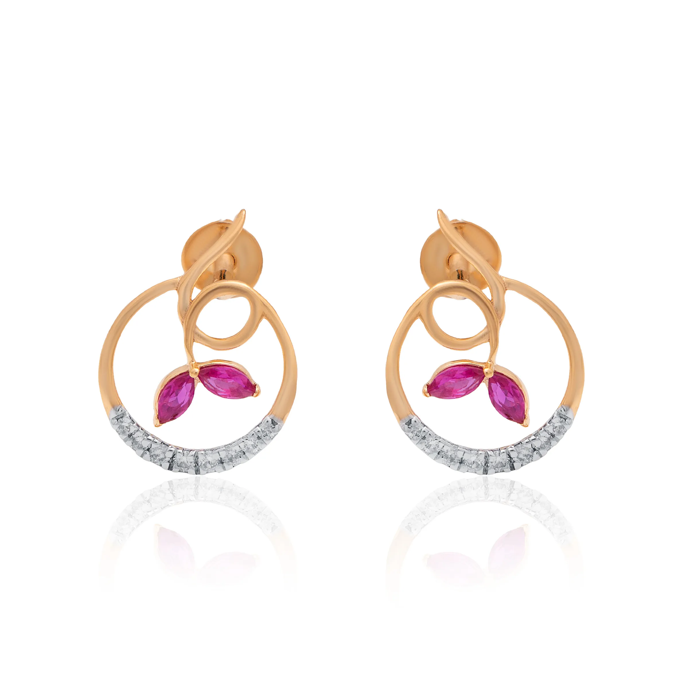 Yellow Gold Diamond Earrings