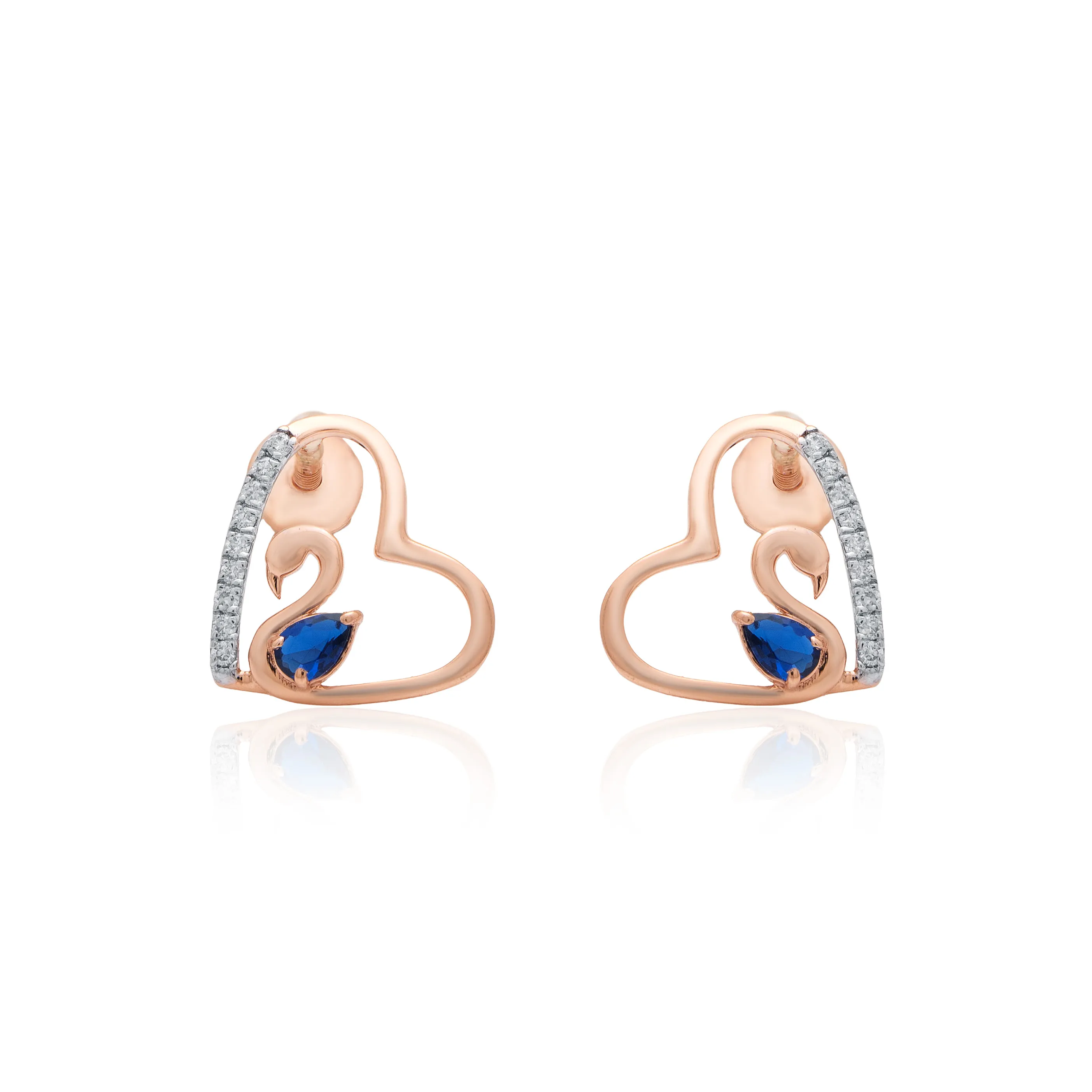 Rose Gold Diamond Earrings - Image 2