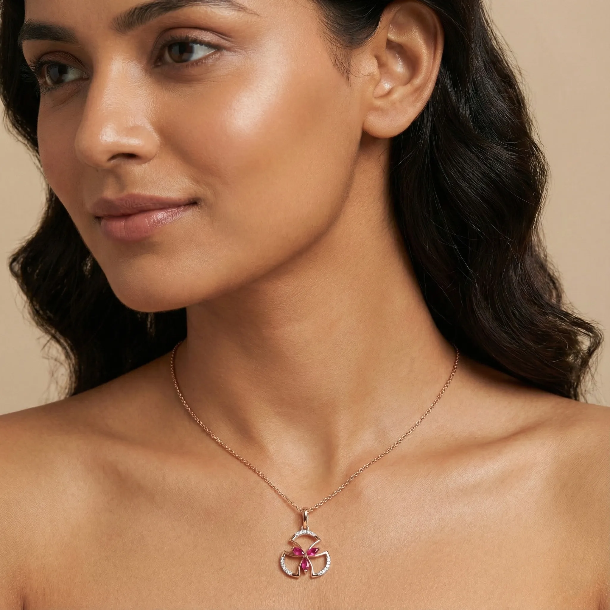 Rose Gold Diamond Pendant - Image 4