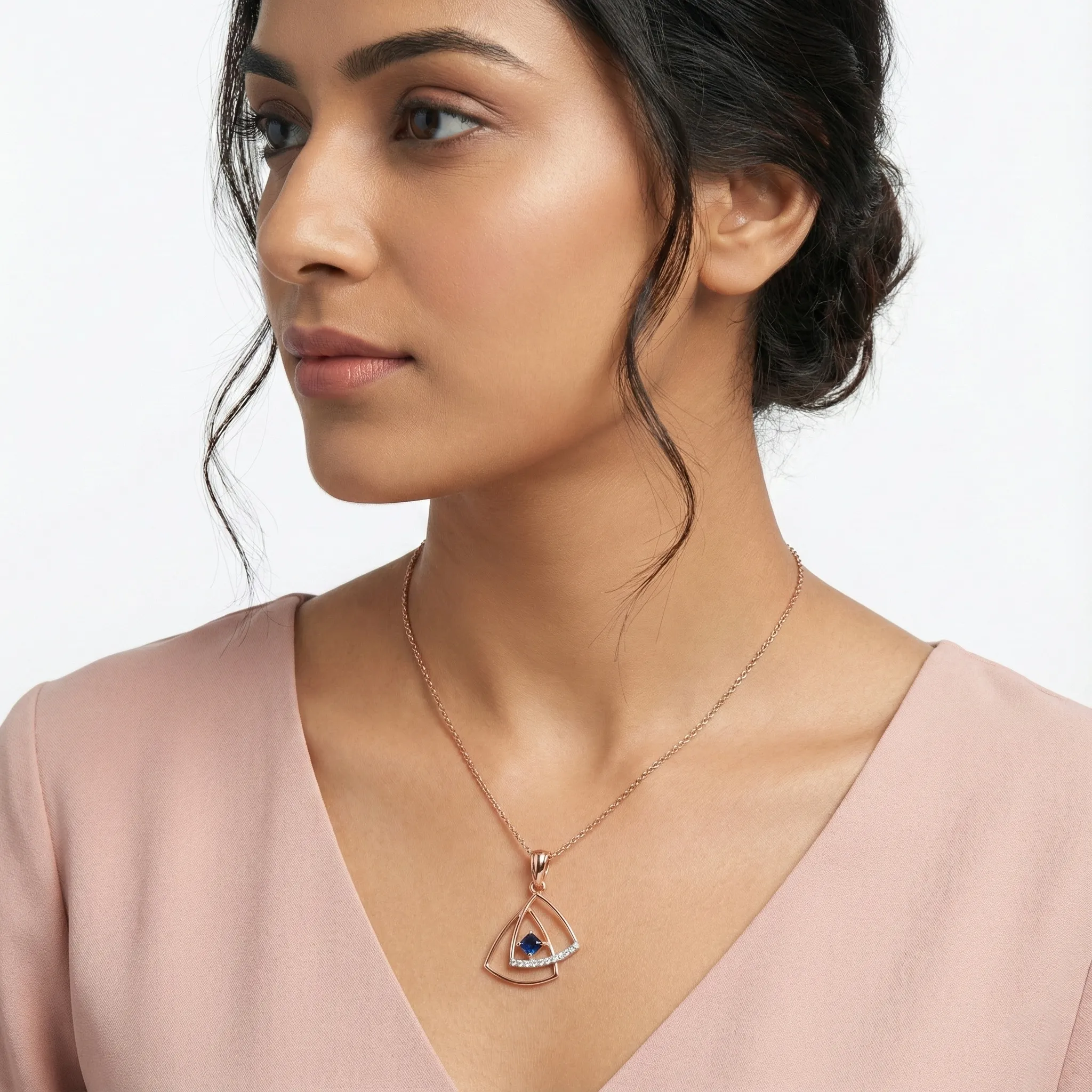 Rose Gold Diamond Pendant - Image 4