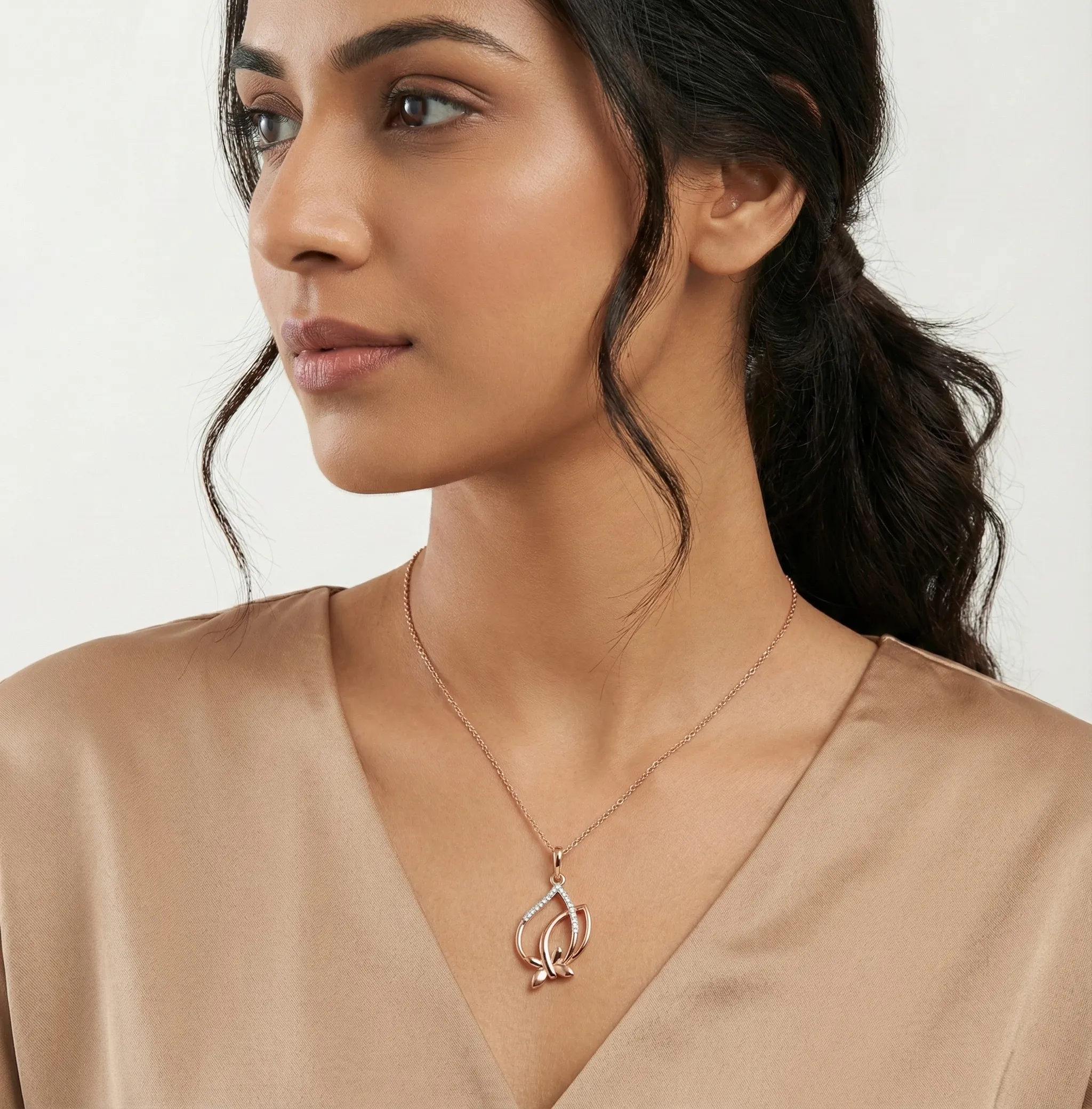 Rose Gold Diamond Pendant - Image 4