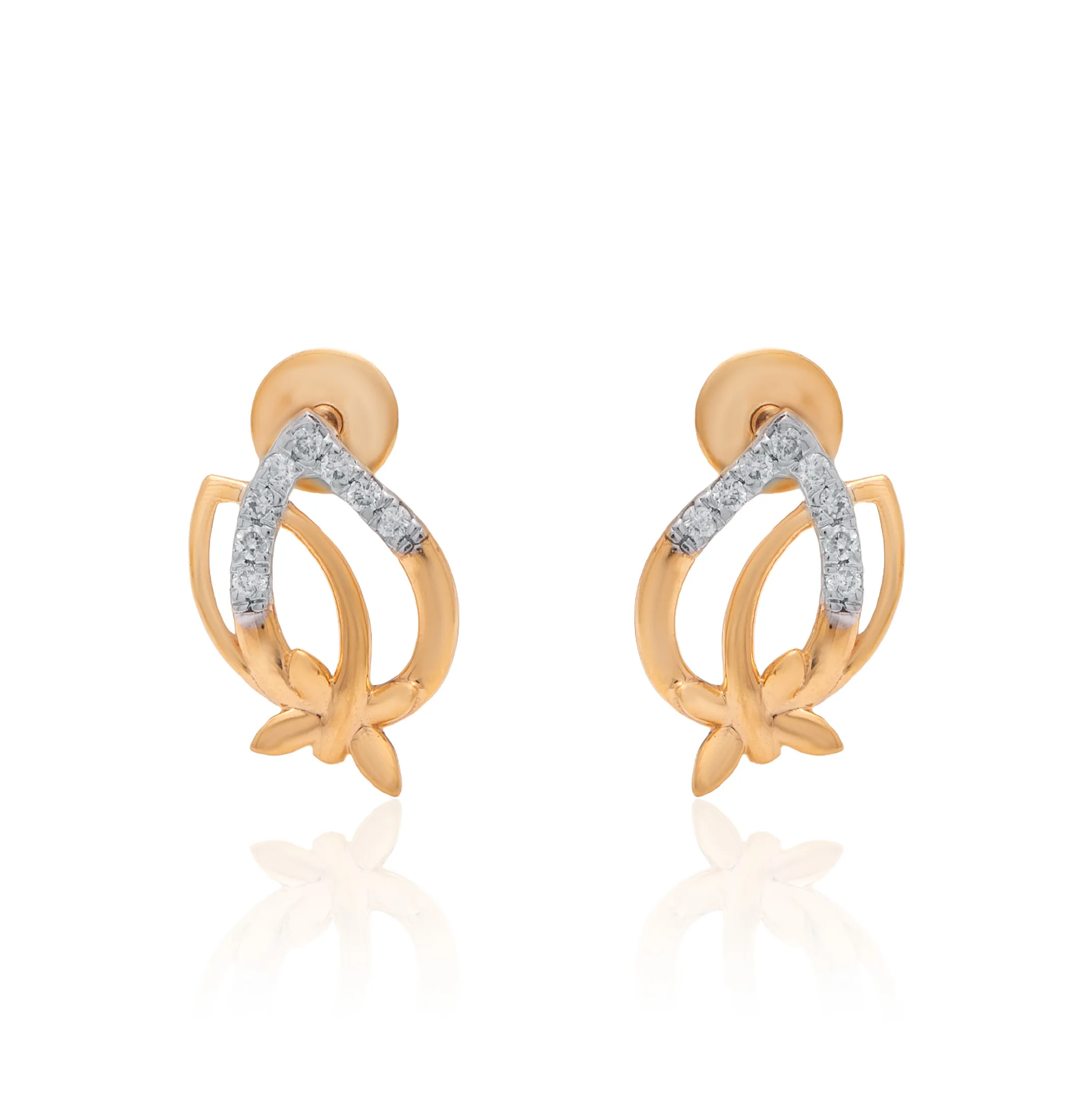 Yellow Gold Diamond Earrings