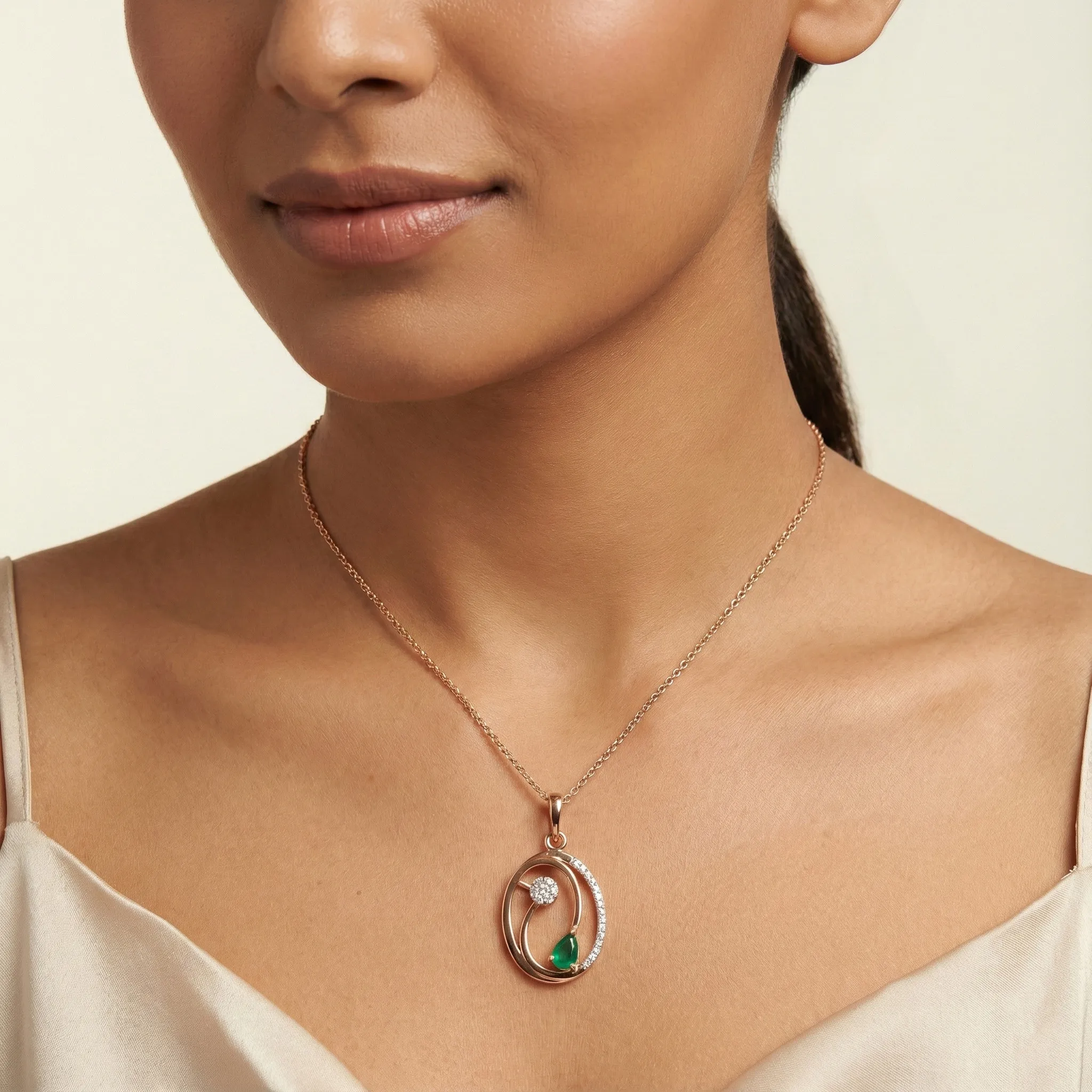 Rose Gold Diamond Pendant - Image 3