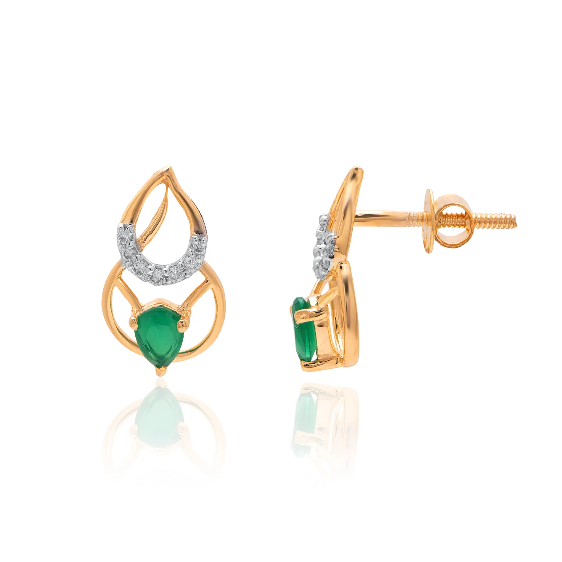 Yellow Gold Diamond Earrings