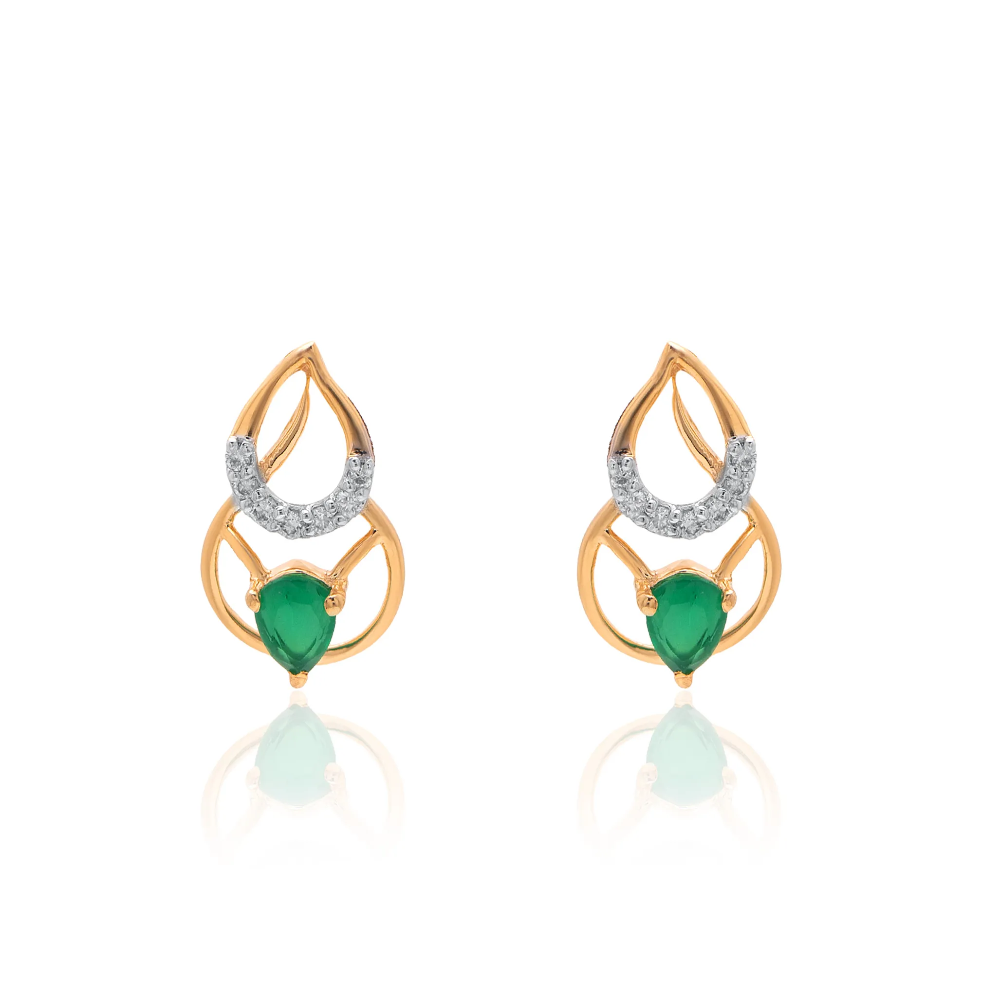 Yellow Gold Diamond Earrings - Image 2