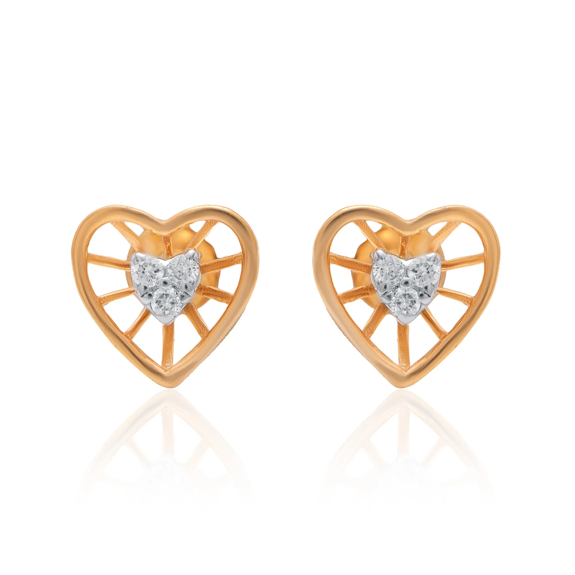 Yellow Gold Diamond Earrings - Image 3