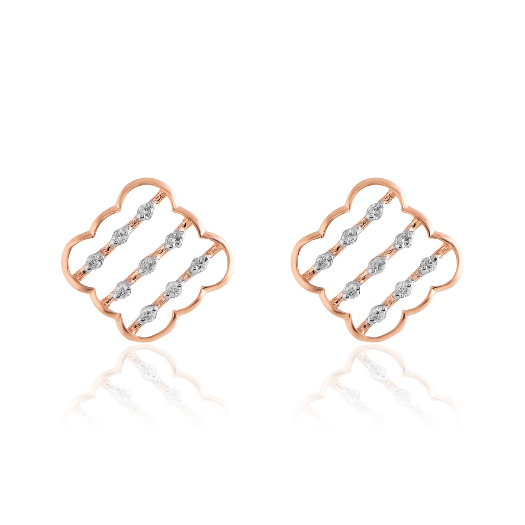 Rose Gold Diamond Earrings - Image 2
